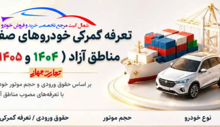 تعرفه های گمرکی خودروهای مناطق آزاد